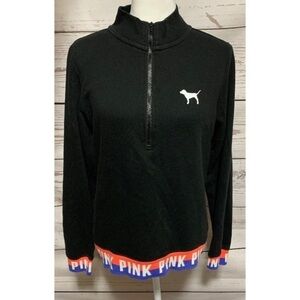 EUC PINK VS Half Zip Knit Bottom Pullover